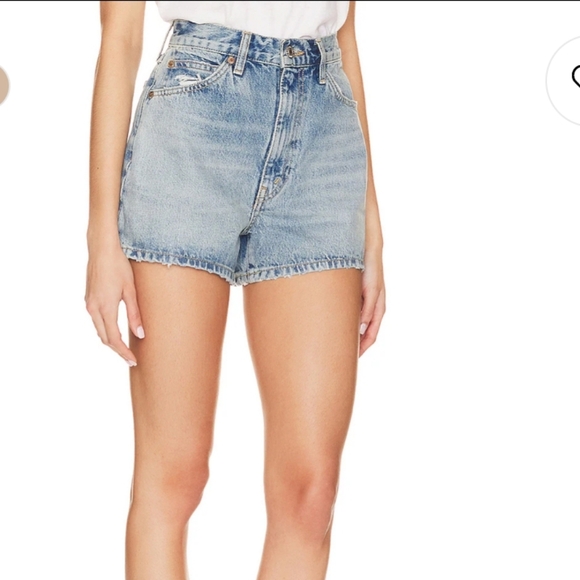 RE/DONE x Revolve The Midi Short jeans organic cotton ripped tide color Sz 31 - Picture 3 of 7